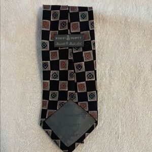 Robert Talbott Black and Orange Checkered Tie